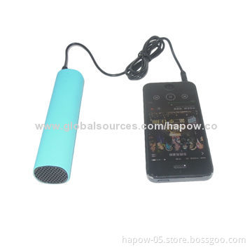 Power Bank for iPod with Mini Speaker 3W, 3500mAh Battery, Private Sleek Cylindrical Tube